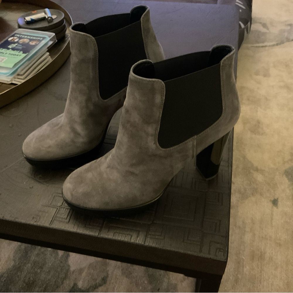 Gray suede Hogan boots